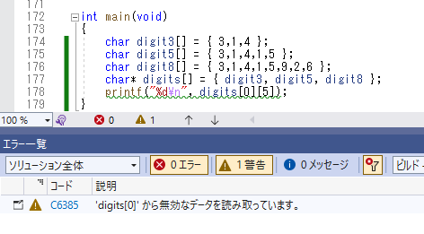 無効な値の読み取り