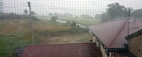 暴風雨に見舞われた