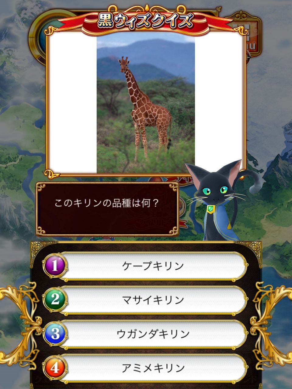 黒ウィズクイズ このキリンの品種は何 黒猫のウィズ ゲームでリハビリを楽しく Game Rehabili Net 黒ウィズクイズ このキリンの品種は何 黒猫のウィズ ゲームでリハビリを楽しく Game Rehabili Net