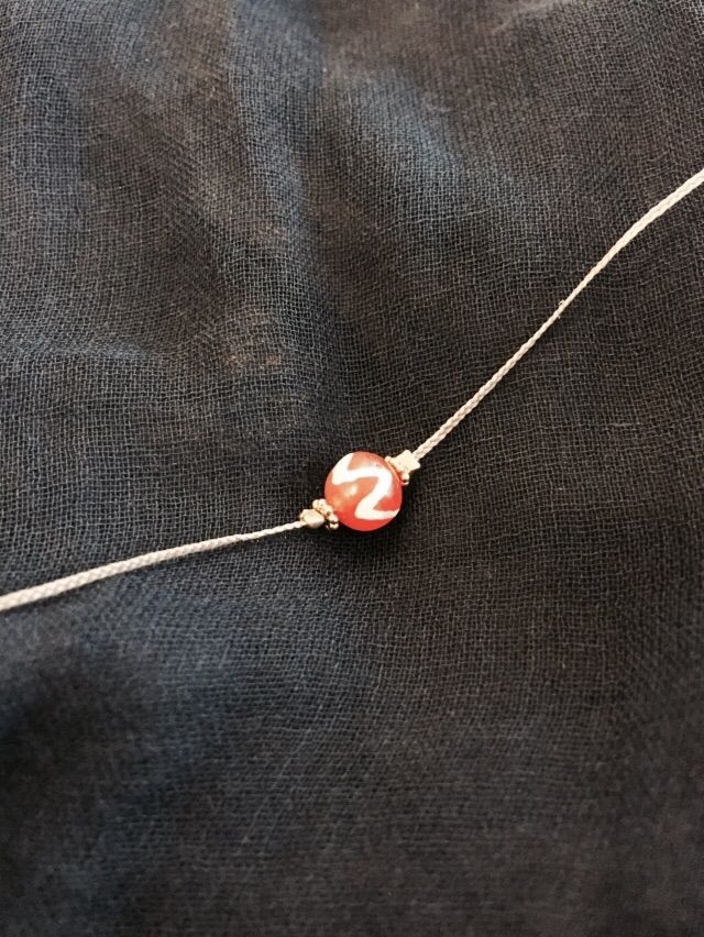 エッジドカーネリアン アンティーク ビーズエッジドカーネリアン ビーズ 20.2mm 美術品