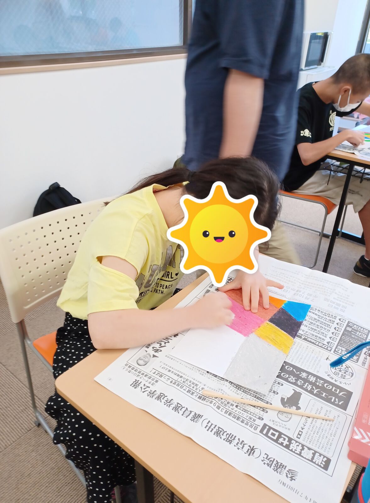 白画用紙に塗る