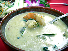 Green curry prawns(6pcs)