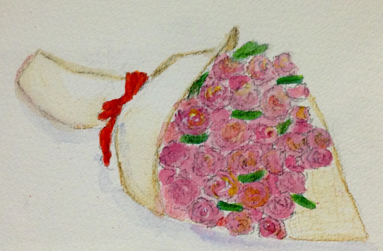 水彩色鉛筆 祝福 バラの花束 365 Pieces