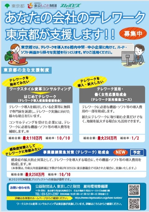 東京都テレワーク補助金