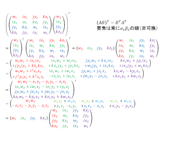 四元数の積を行列として計算2 : Color Model:色をプログラムするブログ