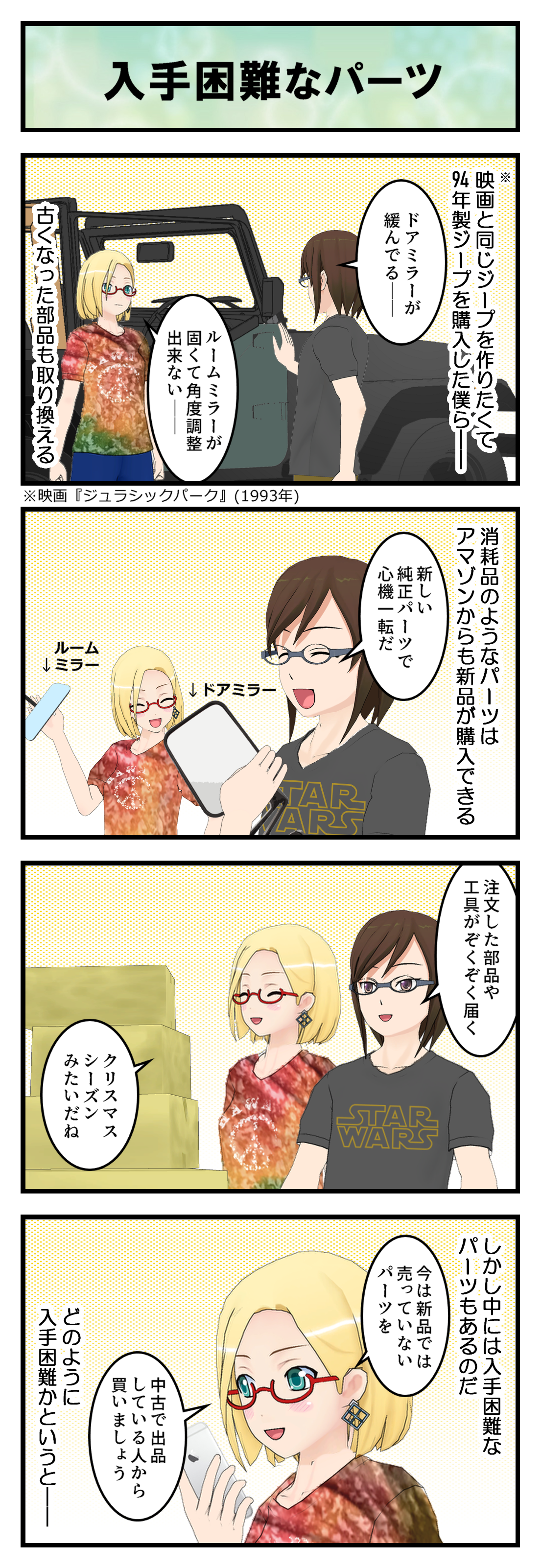 入手しやすいパーツとそうじゃないパーツがある