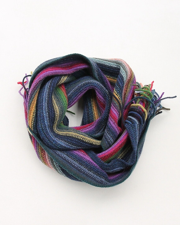 Glen Fyne ”Lambswool 2 PLY Stripe Scarf BLUE GREEN”251020 (3)