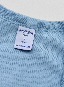 Quotidien Cotton Pique V Neck Cardigan SAX (4)