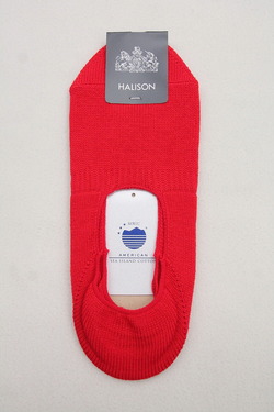 HALISON ”AMERICAN Sea Island Cotton Board Socks RED” (2)