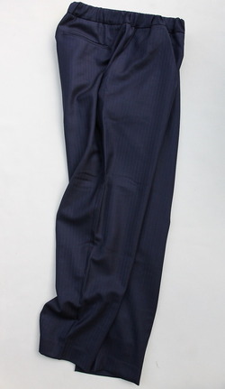 CESTERS Wool Herringbone  No Pleats Easy Trousers NAVY (6)