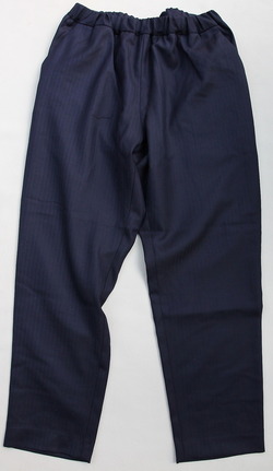 CESTERS Wool Herringbone  No Pleats Easy Trousers NAVY (5)