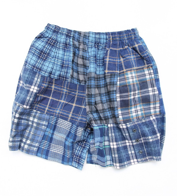 Oddoment ”COUSTOM Flannel Shorts Flannel BLUE”240304