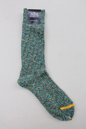 HALISON ”Slub Rib Sandals Socks GREEN” (4)