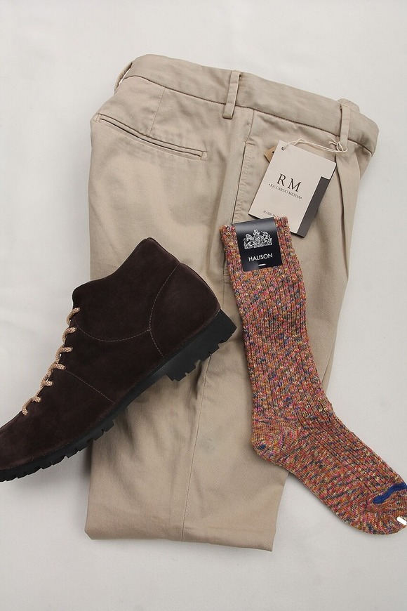 HALISON ”Slub Rib Sandals Socks PINK”
