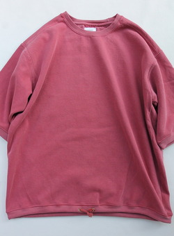 Oddoment Remake Dyed Half SLB Sweat Shirt SCARLET