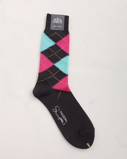 HALISON ”Supima Cotton Srgyle Socks 5D CHARCOAL”