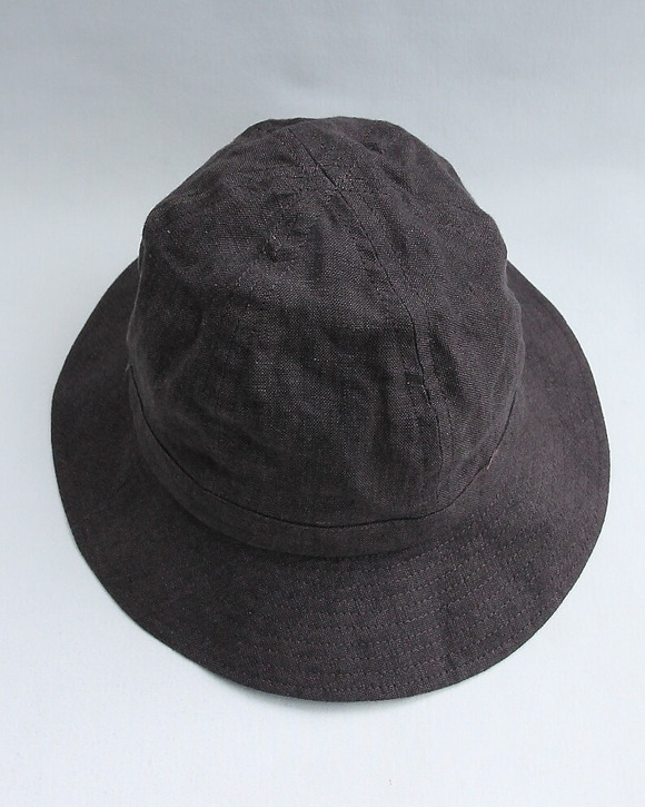 Au Chic Vrai BRITAIN ”Dome Hat Linen BROWN” 260326 (2)