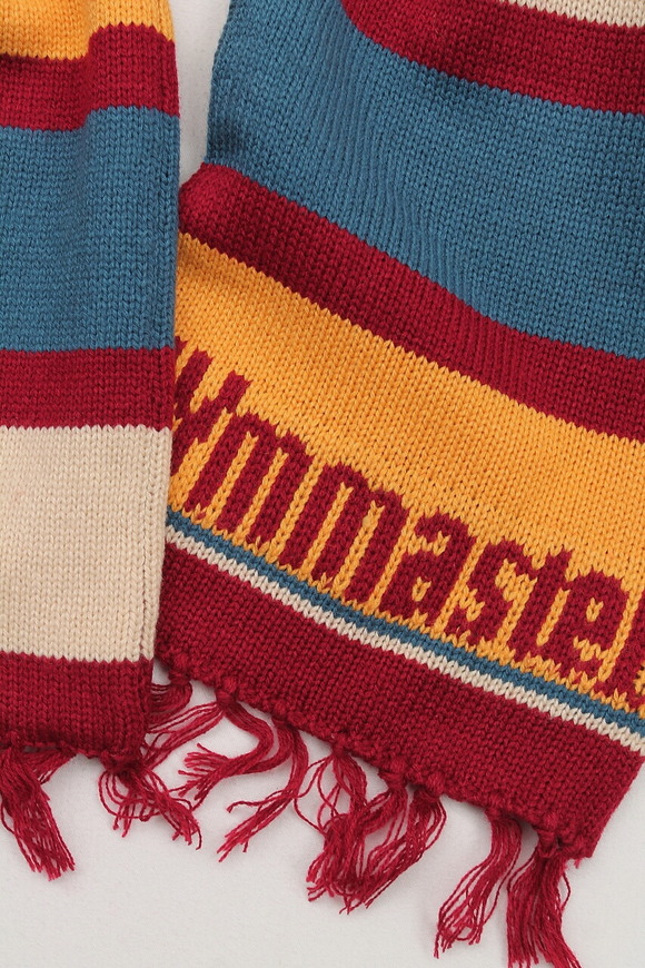 GYMMASTER ”Knit Stripe Scarf WINE” (2)