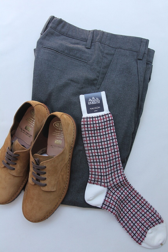 HALISON ”CL Tattersall Socks O WHITE”