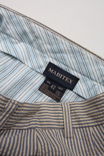 Mabitex Seersucker Tepered Pants BEIGE X GREY (2)