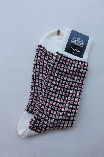 HALISON ”CL Tattersall Socks O WHITE” (2)