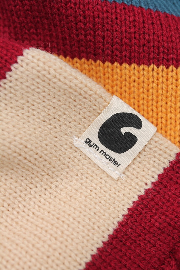 GYMMASTER ”Knit Stripe Scarf WINE” (3)
