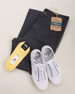 HALISON ”AMERICAN Sea Island Cotton Boat Socks YELLOW” (3)