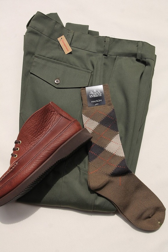 HALISON ”Dralon Argyle Socks 5 Diamond OLIVE”