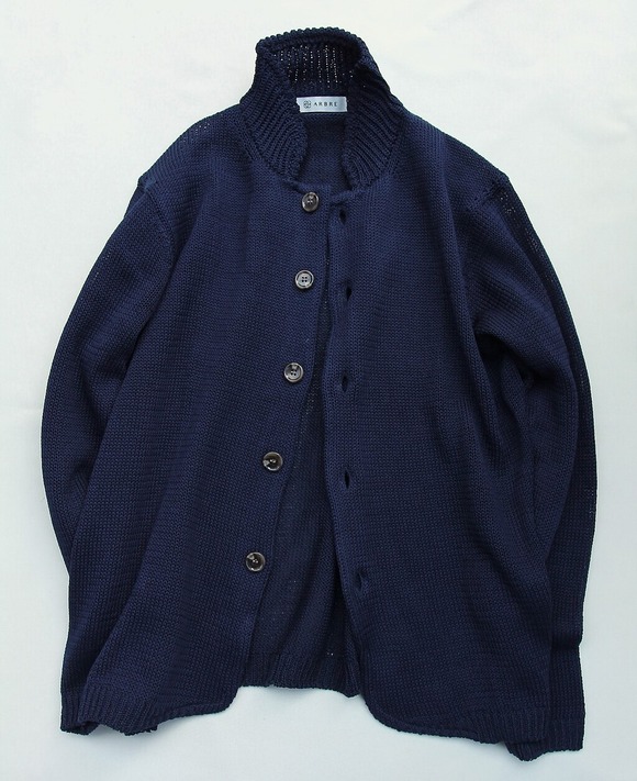 Arbre ”GIMA Cotton Stand Collar Cardigan NAVY”240203