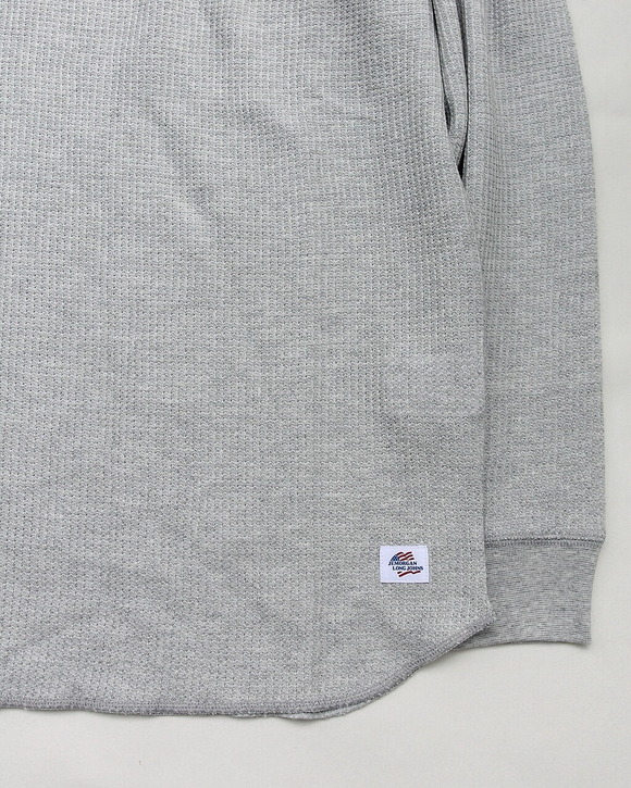 JE MORGAN ”CVC Waffle Round LS T MOKU GRAY”250918 (3)