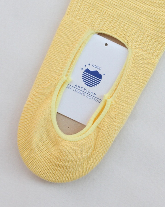 HALISON ”AMERICAN Sea Island Cotton Boat Socks YELLOW” (2)