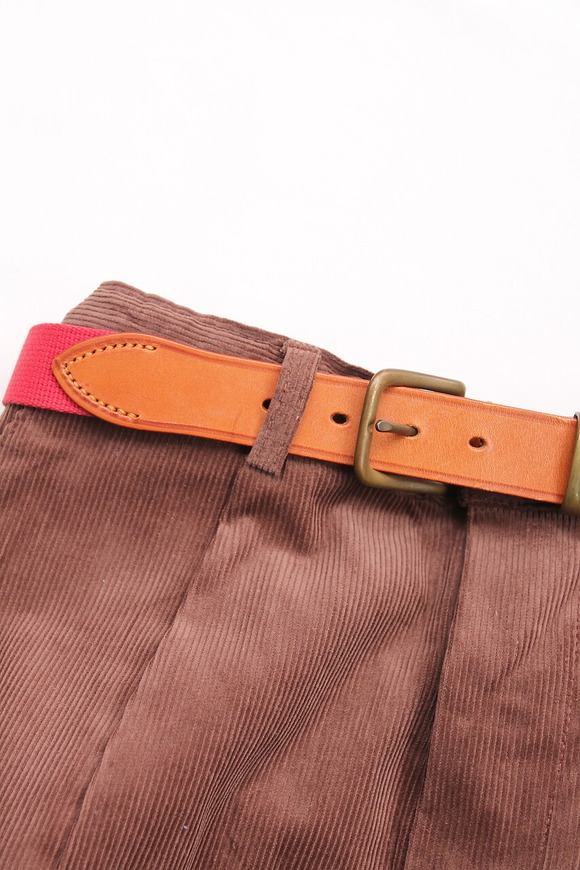HARDY & PARSONS Ribon Belt Canvas & Leather RED (6)