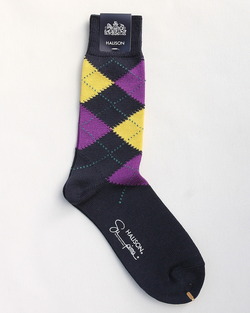 HALISON ”Supima Cotton Srgyle Socks 5D NAVY”