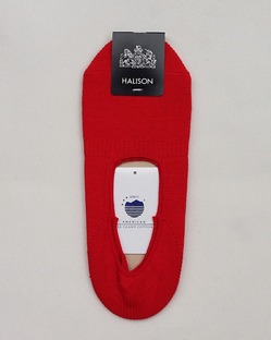 HALISON ”AMERICAN Sea Island Cotton Boat Socks RED”