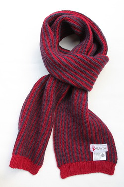 Robert Sim Rib Knit RED X GRAY NAVY