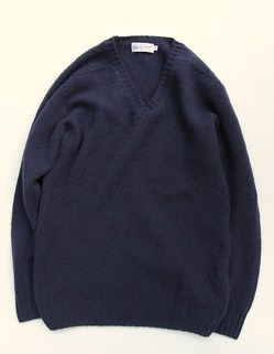 John Tulloch ”Brushed V Neck NAVY”231128
