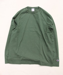 CHAMPION ”T1011 Raglan Long Sleeve Tee MOSS GREEN”2310033