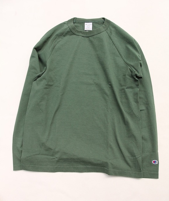 CHAMPION ”T1011 Raglan Long Sleeve Tee MOSS GREEN”2310033