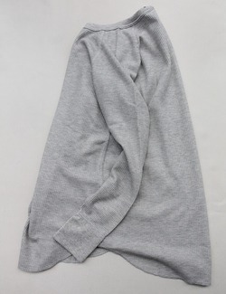 JE MORGAN ”Waffle Round Raglan Tee MOKU GREY” 2109014