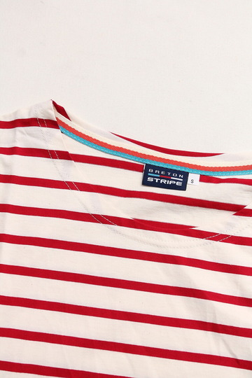 BRETON STRIPE ”Unisex T Shirts NATURAL BORDEAUX” ” (2)