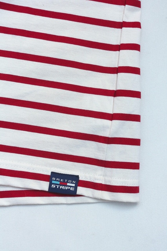 BRETON STRIPE ”A60 Unisex T Shirt NATURAL BORDEAUX” 250310 (3)