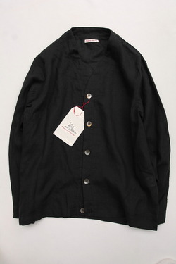 Vincent et Mirellie ”Linen V Cardigan BLACK” 230226