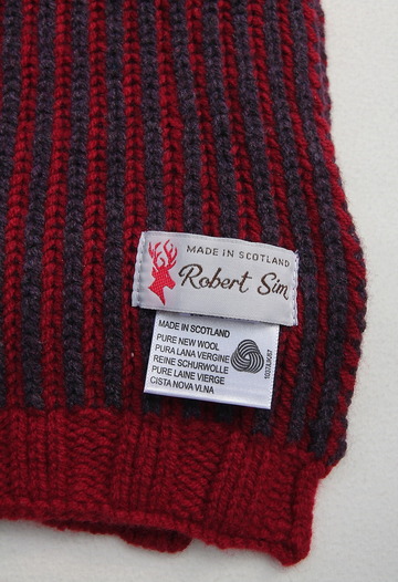 Robert Sim Rib Knit RED X GRAY NAVY (2)