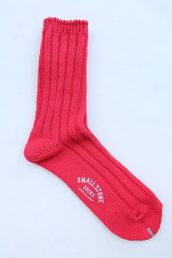 SMALL STONE Socks Cotton Big Rib Socks RED (2)