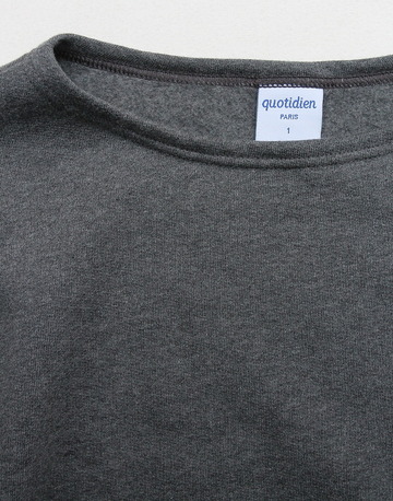Quotidien Cotton Fleece Boat Neck ANTHRACITE CHINE (2)