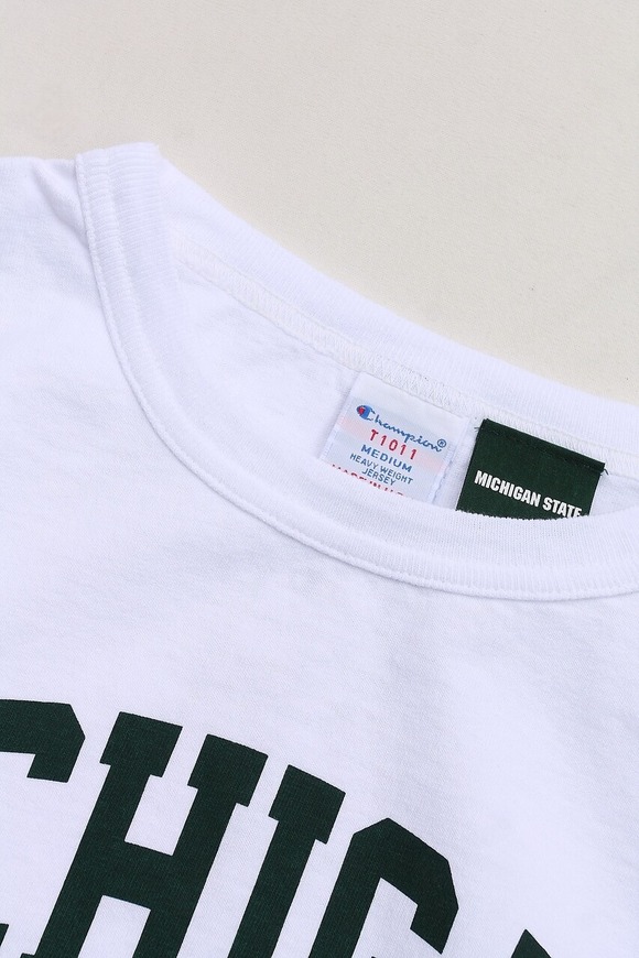 CHAMPION ”T1011 LS T Shirt MSU WHITE”240903 (2)