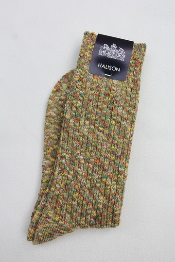 HALISON Marble Slab Rib Socks YELLOW (2)
