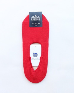 HALISON ”AMERICAN Sea Island Cotton Boat Socks RED”