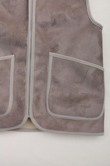 COLDBREAKER ”Velour no Collar Vest GRAY” (4)