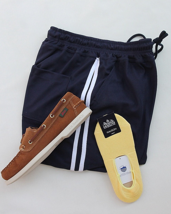 HALISON ”AMERICAN Sea Island Cotton Boat Socks YELLOW” (3)